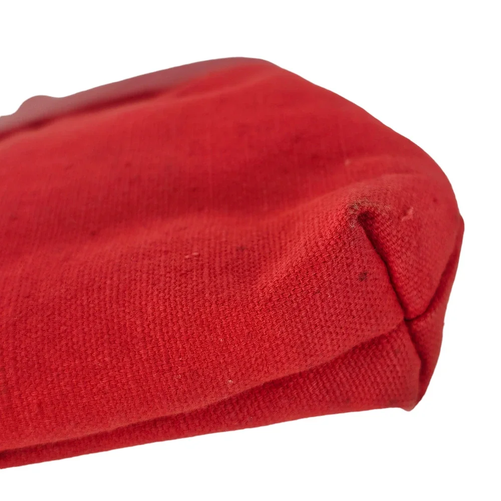 Vintage 1980s red fabric clutch kiss lock purse bag